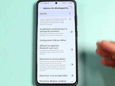 Pixel 5 activer les fonctions utiles du menu développeur pour les tests réseau